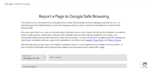 Report a Page to Google Safe Browsing