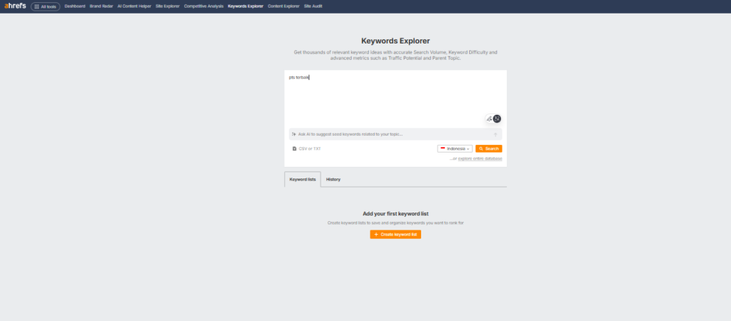 Keyword Explorer Ahrefs