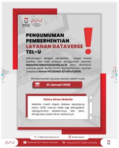 Infografis pengumuman pemberhentian layanan Dataverse Telkom University