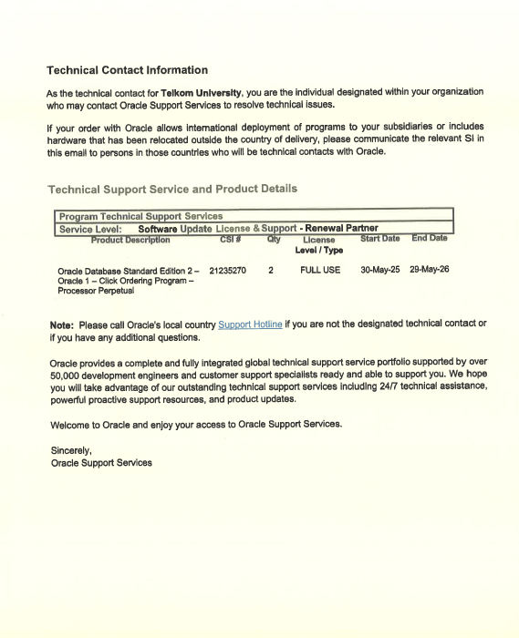 Sertifikat ATS Oracle