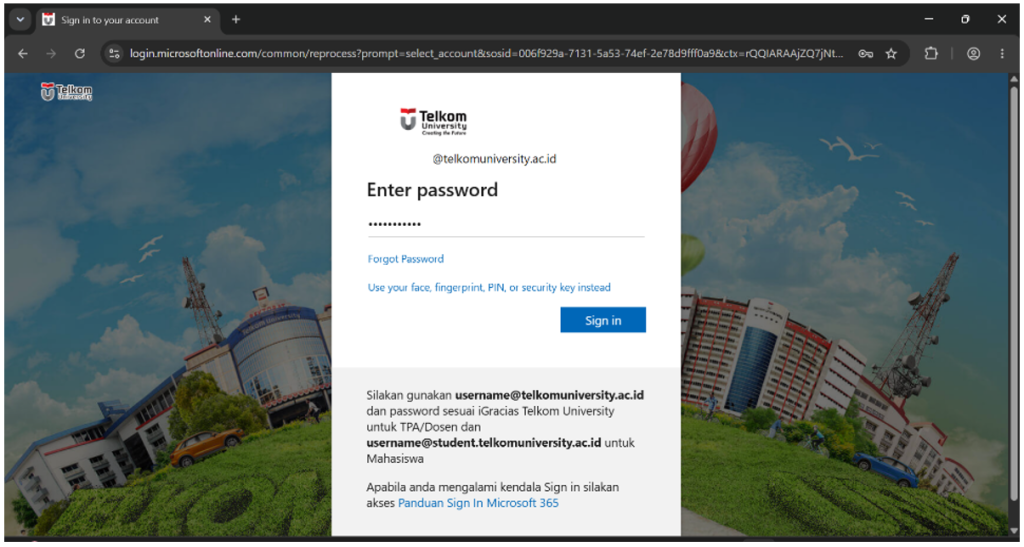1 Login ke akun SSO Microsoft untuk memulai aktivasi MFA.