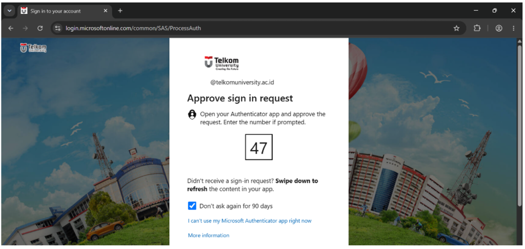 11 Approve untuk login Microsoft dengan MFA