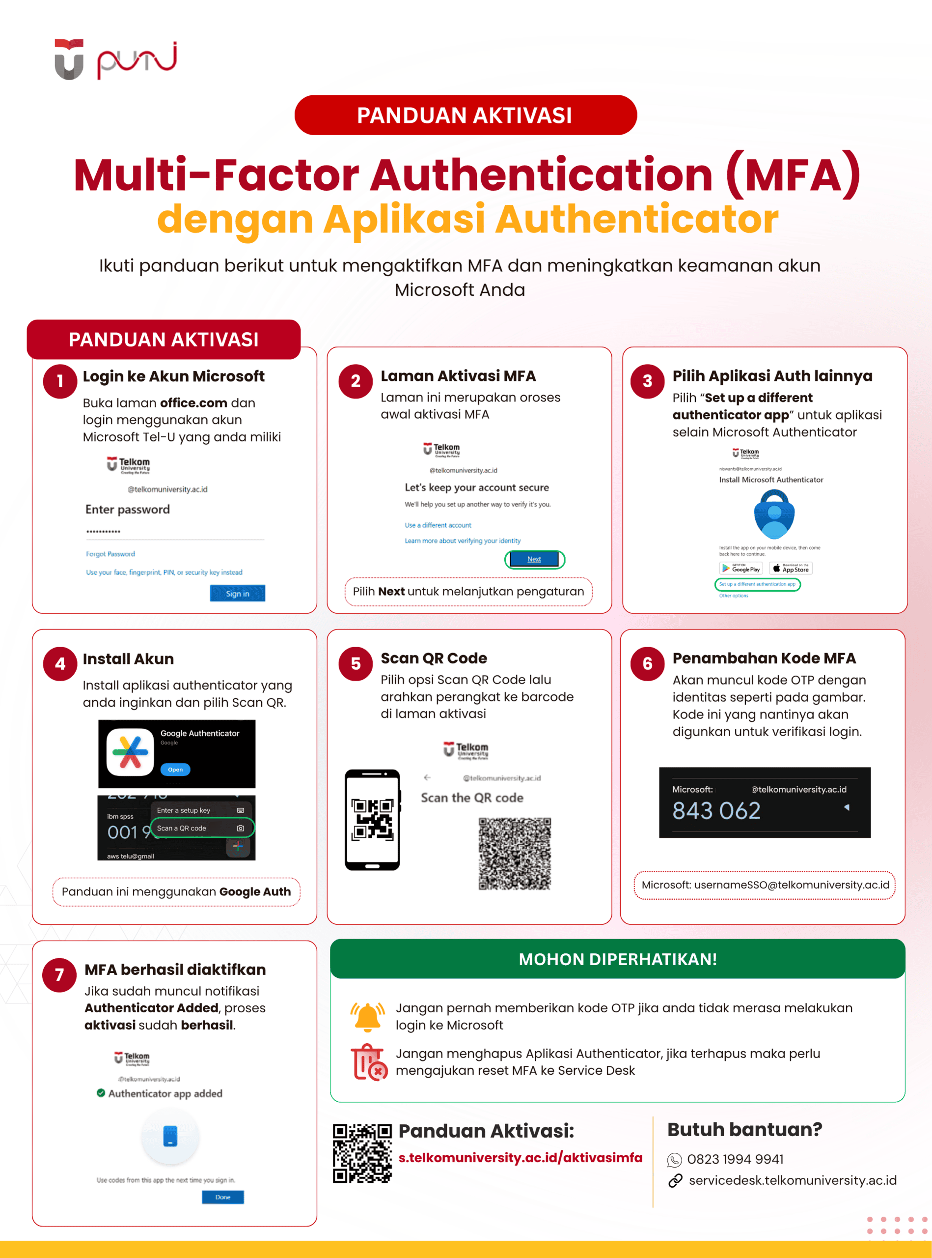 INFOGRAFIS PANDUAN AKTIVASI MFA VIA GOOGLE AUTHENTICATOR