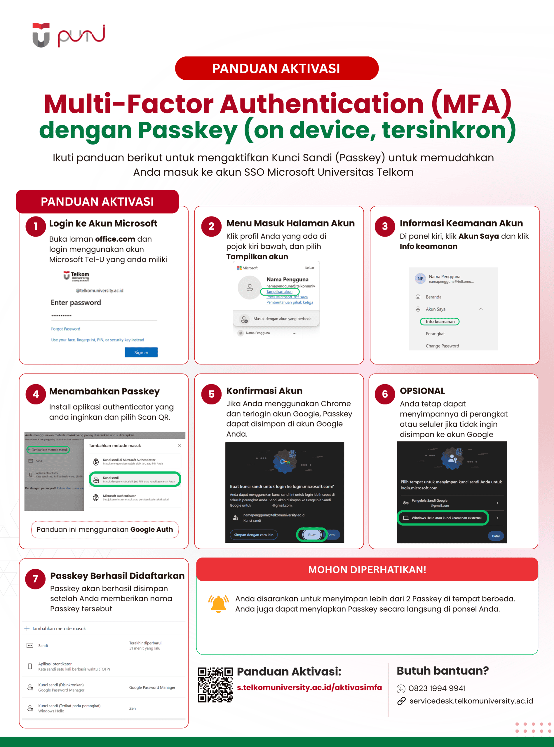 INFOGRAFIS PANDUAN AKTIVASI MFA VIA PASSKEY SINKRON